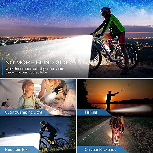 9000 Lumens USB Rechargeable Bike Lights