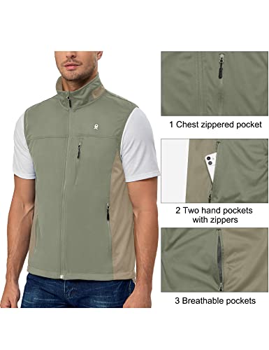 Men's Windproof Cycling Softshell Vest - Sage