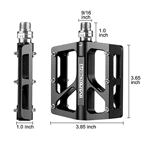 Imrider Aluminum Flat Pedals for Mountain and Road Bikes