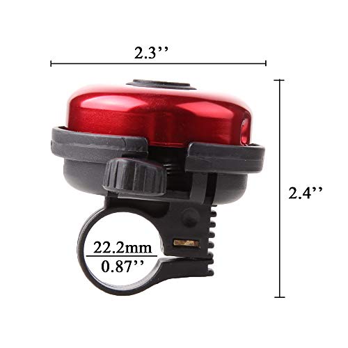 Loud Aluminum Bike Bell for Kids & Adults (Red)