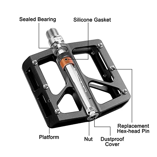 Imrider Aluminum Flat Pedals for Mountain and Road Bikes