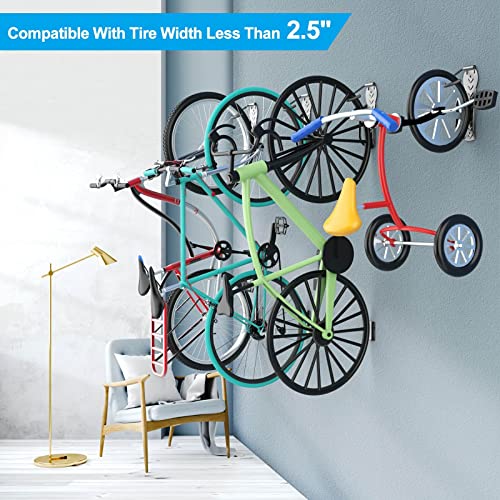 Vertical Bike Rack with Tire Tray - 4 Pack