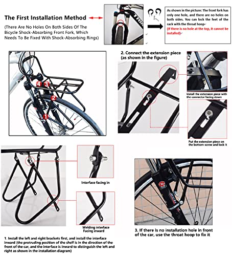 Aluminum Bicycle Front Rack with 15KG Capacity