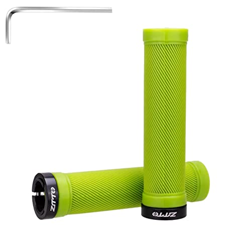 ZTTO Bike Handlebar Grips, Single Lock on Bicycle Handle Bar, for BMX, Mountain, MTB, Beach Cruiser, Scooter, Folding Bike, Soft Non-Slip-Rubber Hand Grip