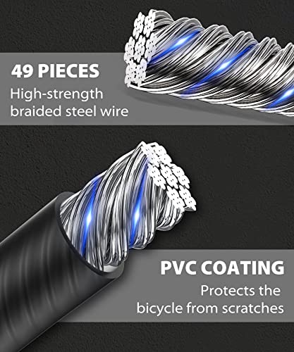 Sportneer Bike Cable Lock with Combo and Keys