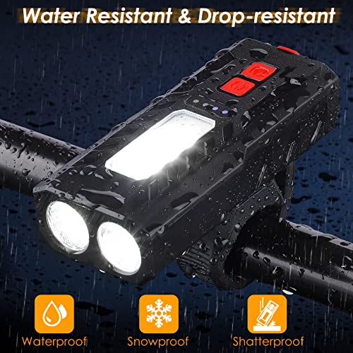 USB Rechargeable Bike Lights - 6 Modes, 3000LM