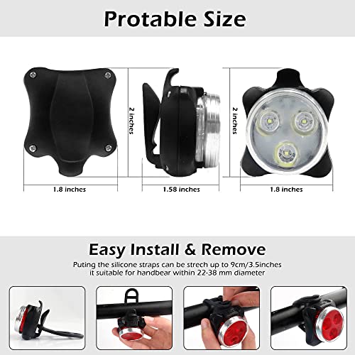 Rechargeable Bike Light Set with 4 Modes
