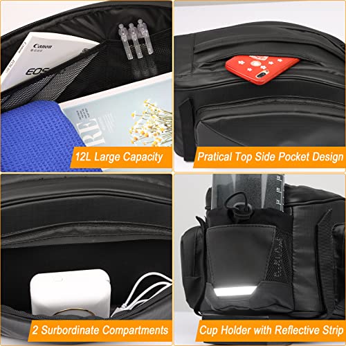12L Waterproof Bike Trunk with Cup Holder