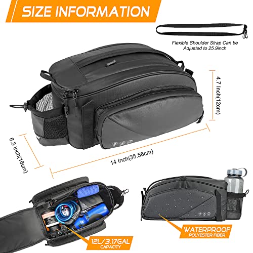 12L Waterproof Bike Trunk with Cup Holder