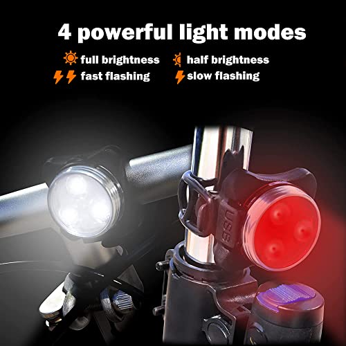 Rechargeable Bike Light Set with 4 Modes