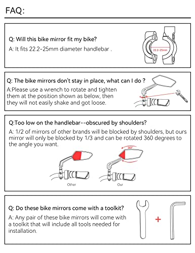 MAGICYCLE Rear View Bike Mirrors - Pair