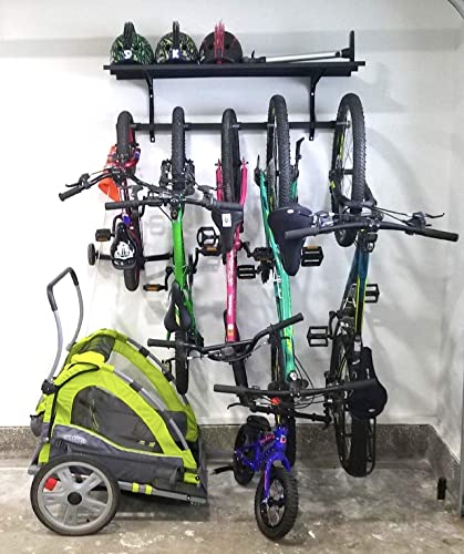 Adjustable 5-Bike Garage Wall Rack
