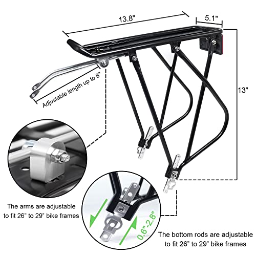Adjustable Bike Cargo Rack with Bungee Net