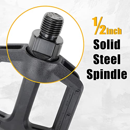 Non-slip Bike Pedals with Reflectors & Ball Bearings