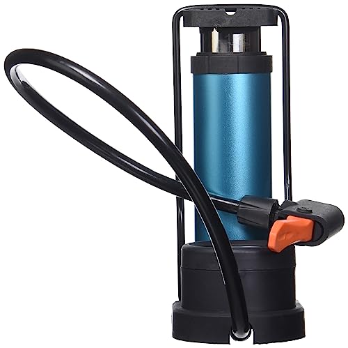 Mini Portable Bike Pump with Pressure Gauge (Blue)