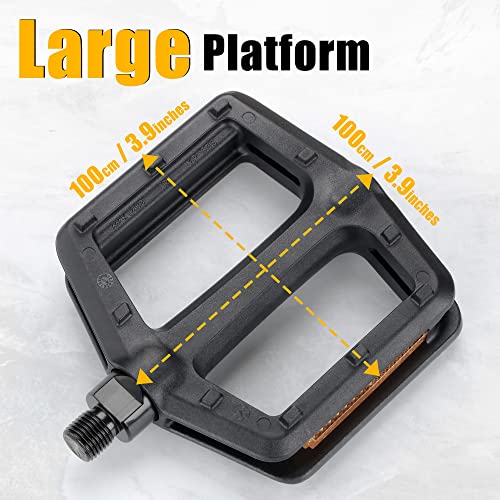 Non-slip Bike Pedals with Reflectors & Ball Bearings