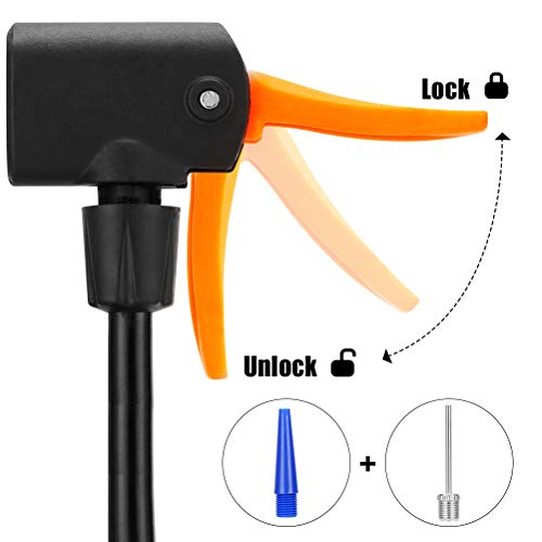 Mini Portable Bike Pump with Pressure Gauge (Blue)
