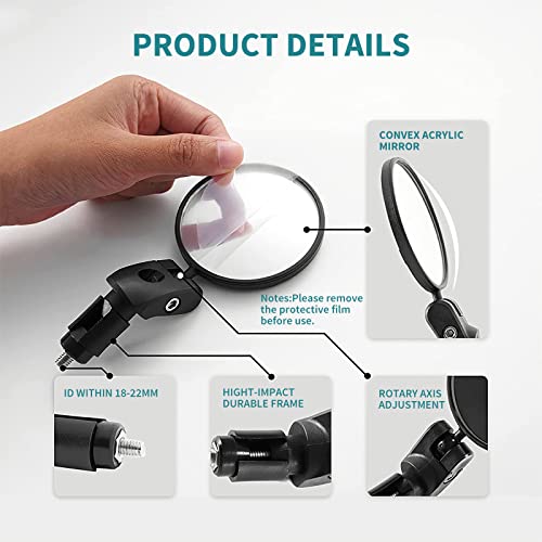 360˚ Rotatable Bike Handlebar Mirrors (2 pcs)
