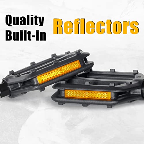 Non-slip Bike Pedals with Reflectors & Ball Bearings