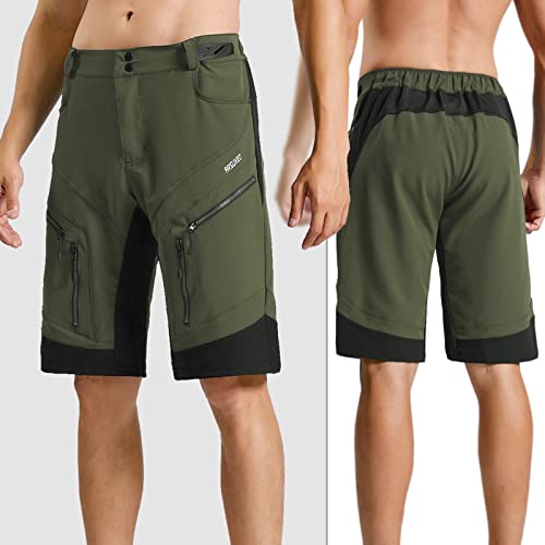 Men's Loose Fit MTB Cycling Shorts - Army Green