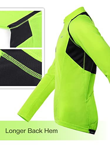 Men's Green Cycling Jersey with Long Sleeves - ARSUXEO