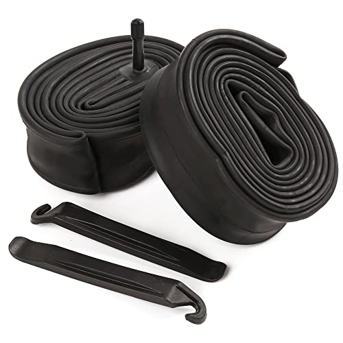 LotFancy 28" 700x35/37/38/40/42/43c Bike Tubes, Packof 2, 32mm Schrader Valve, 700c Road Bicycle Tire Tube