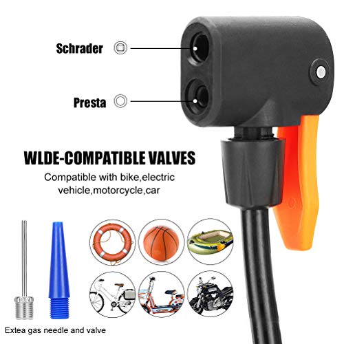 Mini Portable Bike Pump with Pressure Gauge (Blue)