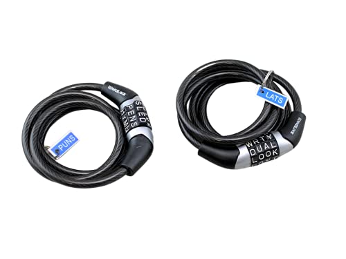Flexible Bike Cable Lock with Word Combination (2 Pack)