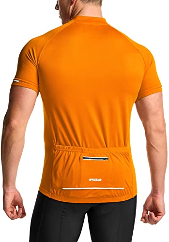 TSLA Men's Quick Dry Cycling Jersey - Orange