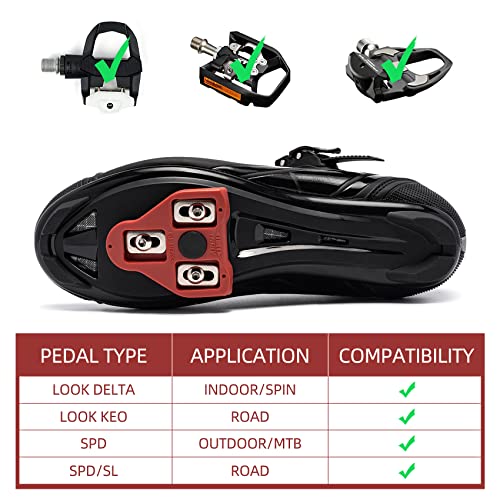 FENLERN Men's Peloton-Compatible Cycling Shoes, Black (9.5)