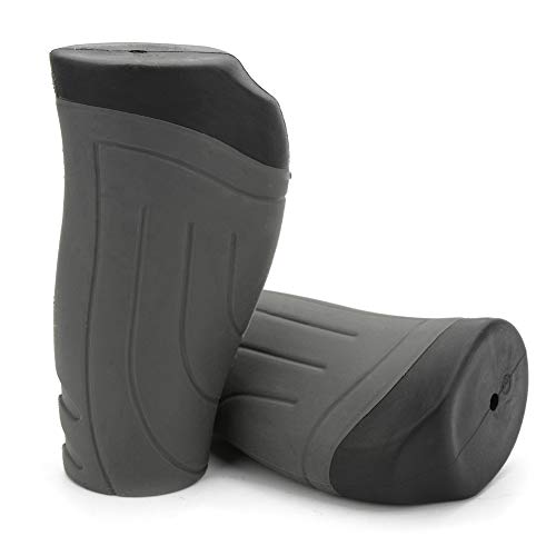 TOPCABIN Bike Grips 2PCS 90mm Length Bike Handlebar Grips Short Mini Bicycle Handlebar Grips Two-Color Rubber Ergonomic Design (Black+Grey 120mm Length)