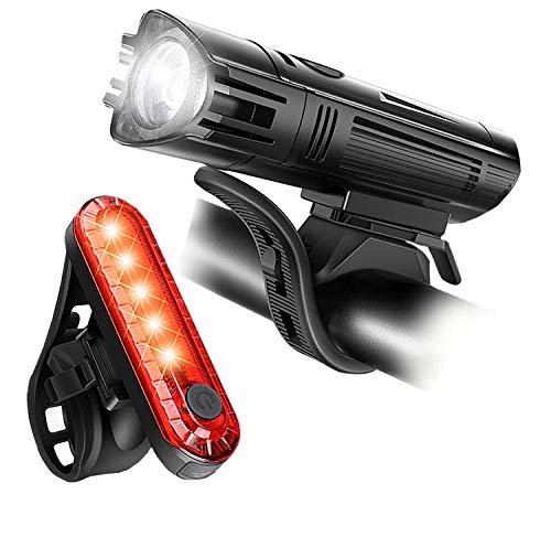 450 Lumens Bike Lights Front & Back Set - Waterproof & Rechargeable