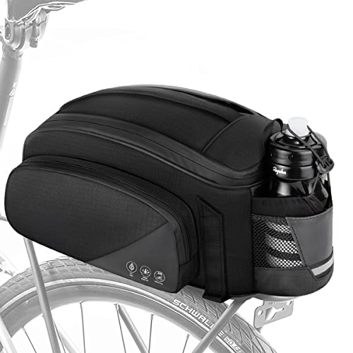 Waterproof Rear Rack Bag with Bottle Holder