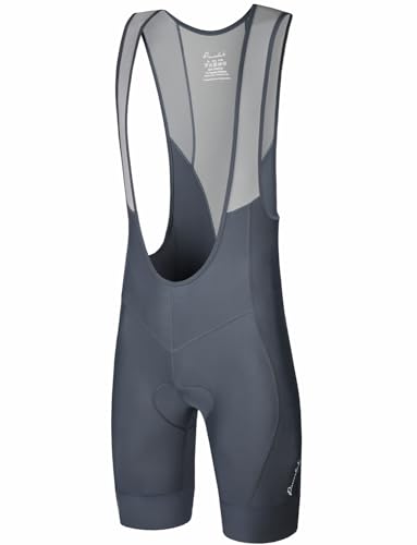 Przewalski Men’s 3D Padded Cycling Bike Bib Shorts, Bicycle Biking Bib Shorts (Gray, X-Large)