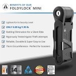 FoldyLock Mini Folding Bike Lock - Patented Lightweight Bicycle Lock - Heavy Duty Anti Theft Smart Secure Guard with Key and Case for Electric Scooter or Fixie and Folded Bikes - 75 cm