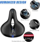 Gincleey Memory Foam Bicycle Saddle - Wide and Soft Bike Seat