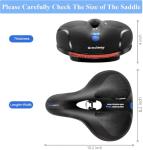 Gincleey Memory Foam Bicycle Saddle - Wide and Soft Bike Seat