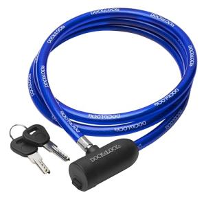 DocksLocks Anti-Theft Weatherproof Straight Security Cable with Key Lock for Kayaks, Bicycles, Paddleboards, Equipment and More 10ft