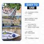 DocksLocks Anti-Theft Weatherproof Straight Security Cable with Key Lock for Kayaks, Bicycles, Paddleboards, Equipment and More 10ft