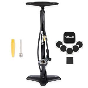 VIBRELLI Bike Pump with Gauge & Puncture Kit