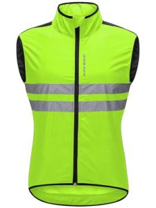 Men's High-Vis Cycling Wind Vest, XL Green