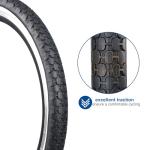 ZUKKA Bike Tire 26" x 2.125" Folding Replacement Bike Tires Beach Cruiser White Wall for Beach Cruiser Bicycle Commuter Bikes