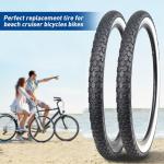ZUKKA Bike Tire 26" x 2.125" Folding Replacement Bike Tires Beach Cruiser White Wall for Beach Cruiser Bicycle Commuter Bikes