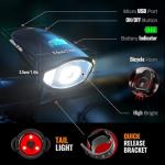 Bike Lights Set with Horn - Rechargeable & Waterproof