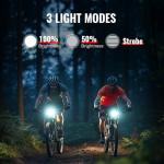 Bike Lights Set with Horn - Rechargeable & Waterproof