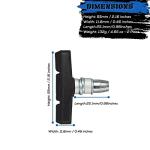 corki Bike Brake Pads 2-Pairs, Mountain Bike V Brake Pads with Hex Nuts and Shims 55mm Black