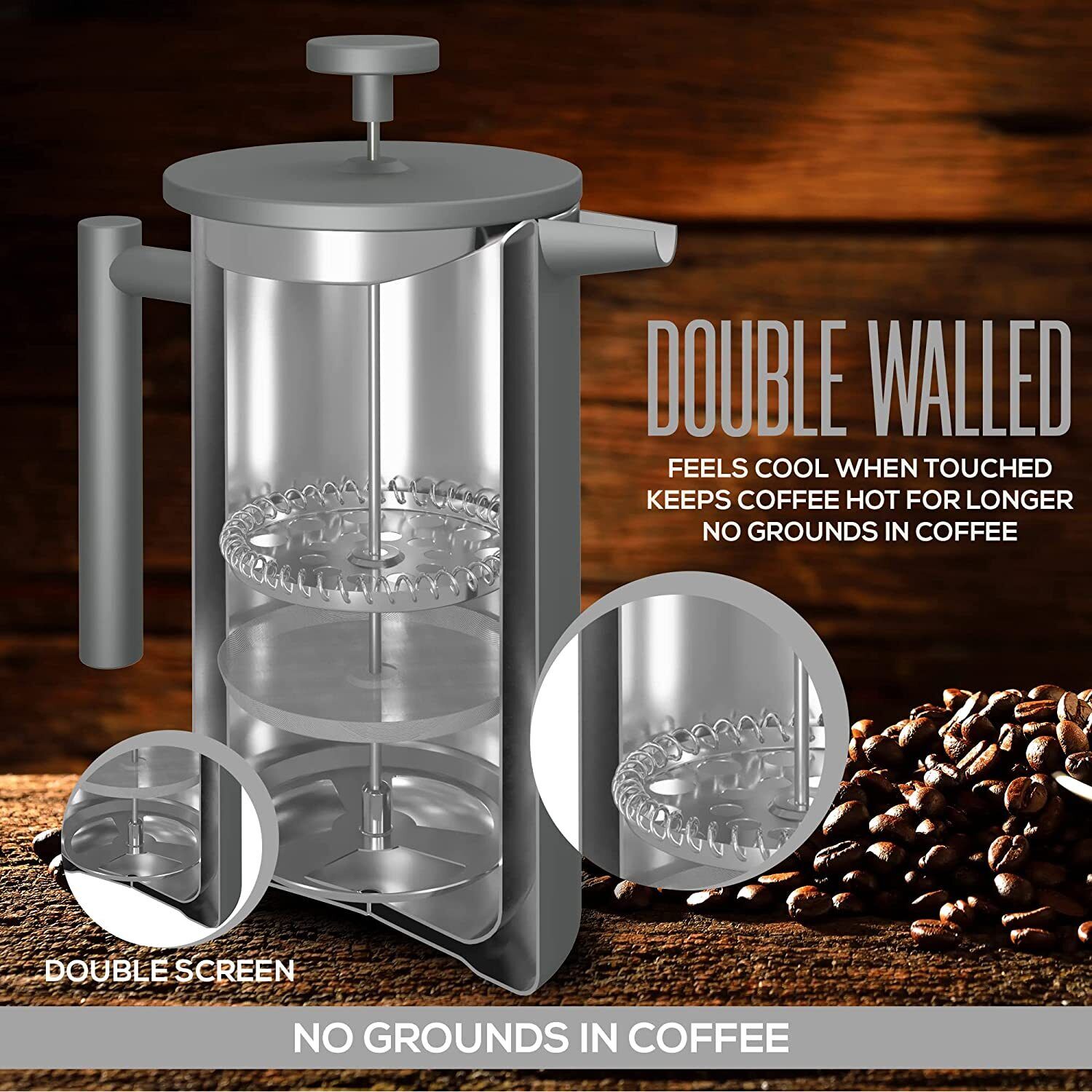 Utopia Kitchen Stainless Steel French Press Coffee Maker