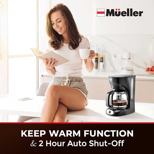 Mueller 12-Cup Drip Coffee Maker: Auto Warm Feature, Anti-Drip