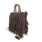 Prada Brown Fringe Tote with Silver Studs