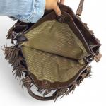 Prada Brown Fringe Tote with Silver Studs